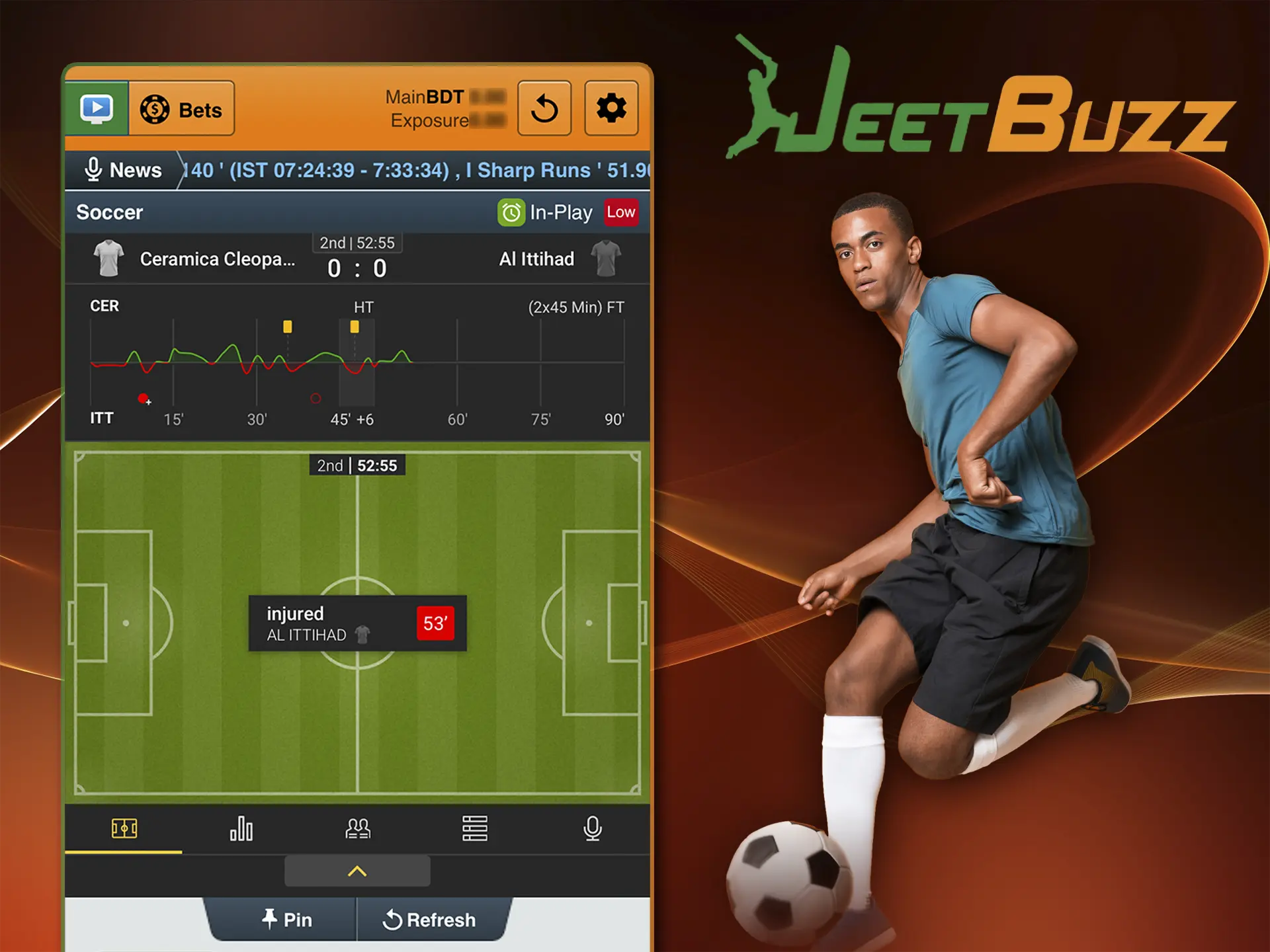 The JeetBuzz app gives you accurate statistics and live football matches, making it popular among users.