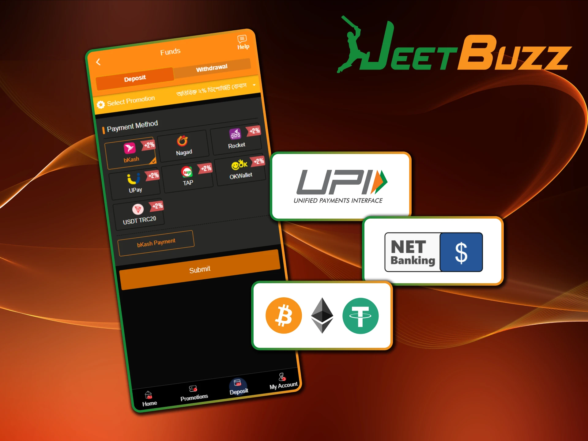 Learn how to deposit funds quickly on Jeetbuzz app in Bangladesh.