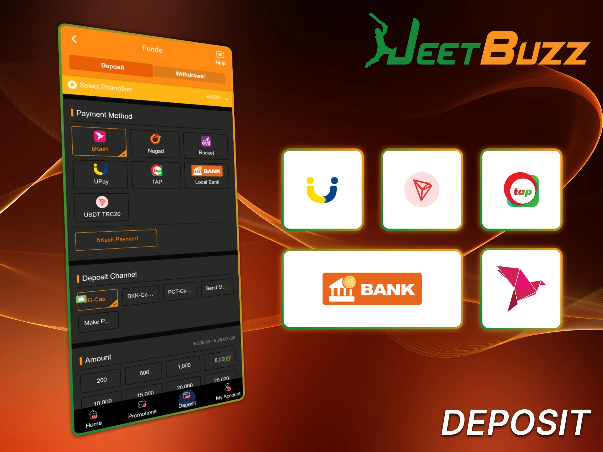 Learn how to deposit funds quickly on Jeetbuzz app in Bangladesh.